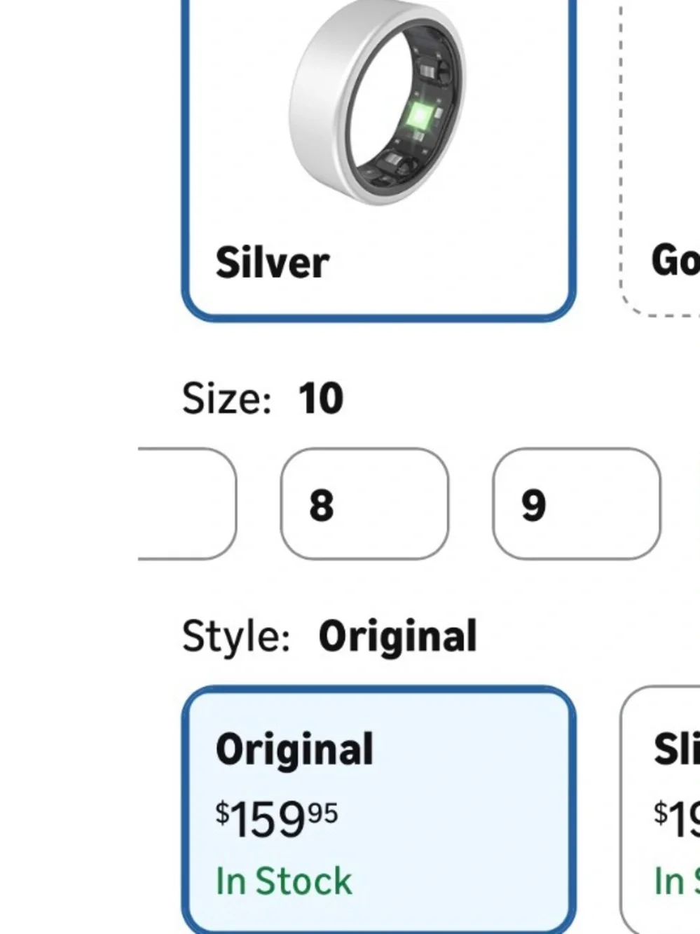 Smart Fitness Ring - Silver Health & Activity Tracker New
